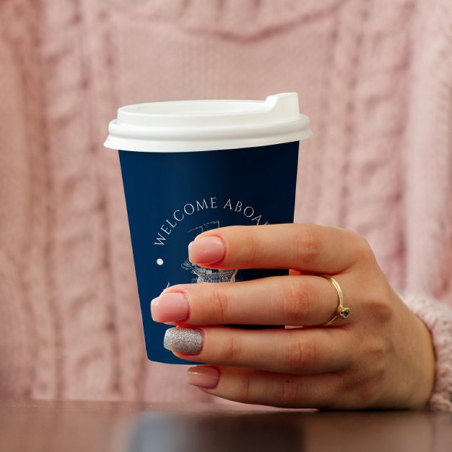 Vasos De Papel Ilustracion de velero blanco y azul (Subido por el creador)