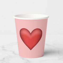 Vasos De Papel Ilustracion del corazón rojo