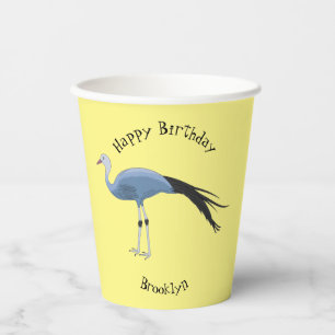 Vasos De Papel Ilustracion del personalizado de las grúas azules