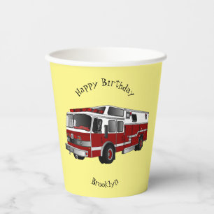 Vasos De Papel Ilustracion del personalizado del motor de fuego