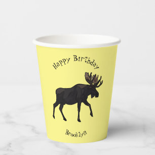 Vasos De Papel Ilustracion Moose personalizado