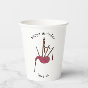 Vasos De Papel Ilustracion personalizado Bagpipes