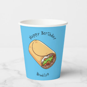 Vasos De Papel Ilustracion personalizado Burrito