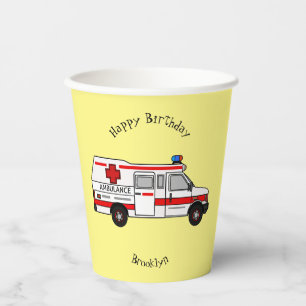 Vasos De Papel Ilustracion personalizado de ambulancia
