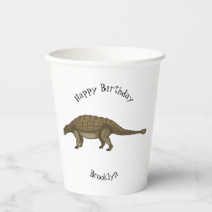 Vasos De Papel Ilustracion personalizado de Ankylosaurus