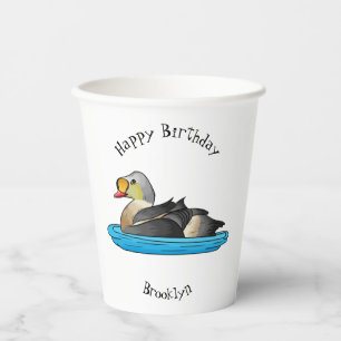 Vasos De Papel Ilustracion personalizado de aves King eider
