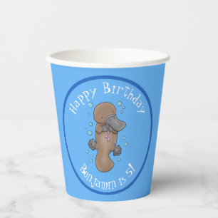 Vasos De Papel Ilustracion personalizado de bebé de plaquypus fel