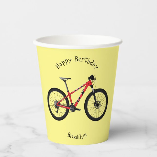 Vasos De Papel Ilustracion personalizado de bicicletas (Anverso)