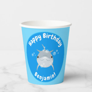 Vasos De Papel Ilustracion personalizado de burbujas de delfines 