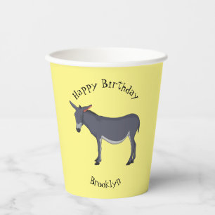 Vasos De Papel Ilustracion personalizado de burro