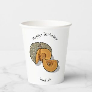 Vasos De Papel Ilustracion personalizado de calabaza