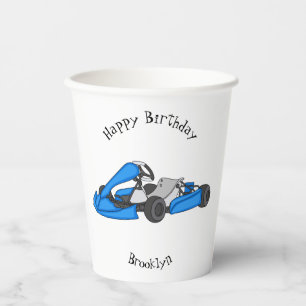 Vasos De Papel Ilustracion personalizado de carreras de Kart