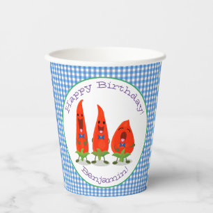 Vasos De Papel Ilustracion personalizado de chiles cantantes