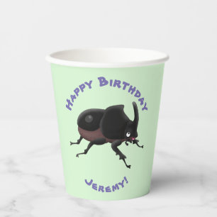 Vasos De Papel Ilustracion personalizado de escarabajo rinoceront