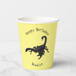 Vasos De Papel Ilustracion personalizado de escorpión hambriento