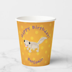 Vasos De Papel Ilustracion personalizado de gecko de color marrón
