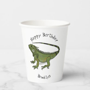 Vasos De Papel Ilustracion personalizado de Iguana