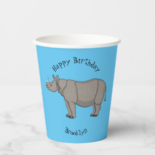 Vasos De Papel Ilustracion personalizado de Javan rhinoceros