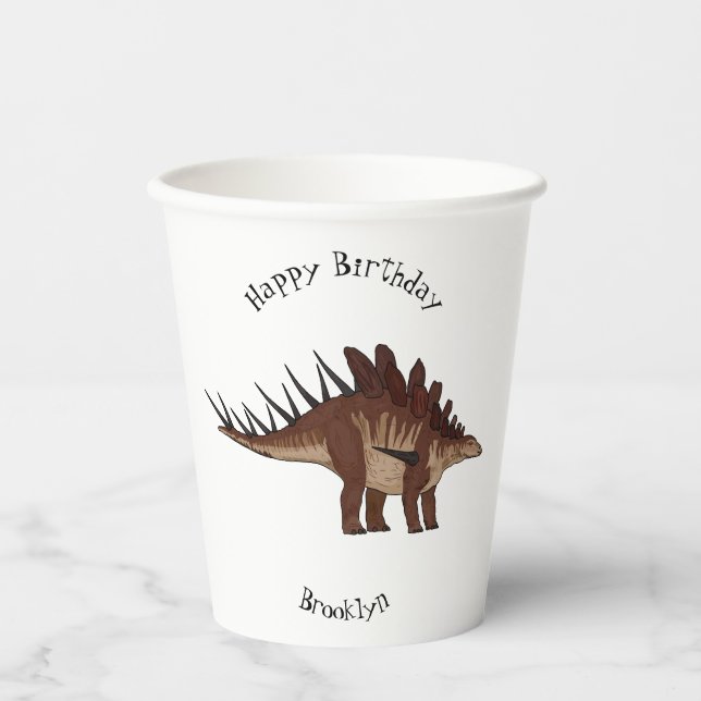 Vasos De Papel Ilustracion personalizado de Kentrosaurus (Anverso)