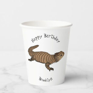Vasos De Papel Ilustracion personalizado de lagarto de Armadillo
