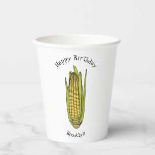 Vasos De Papel Ilustracion personalizado de maíz