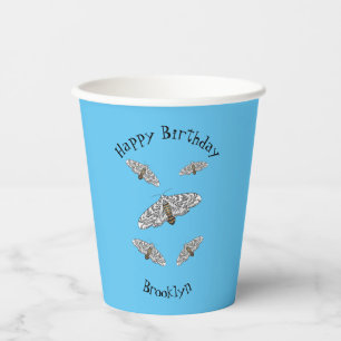 Vasos De Papel Ilustracion personalizado de mariposa leopardo gig