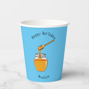 Vasos De Papel Ilustracion personalizado de miel