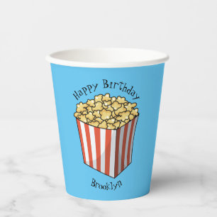Vasos De Papel Ilustracion personalizado de palomitas
