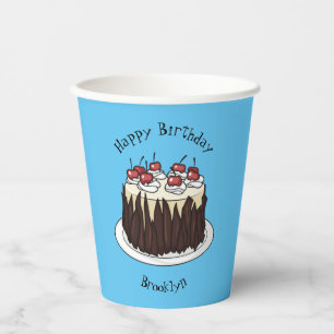 Vasos De Papel Ilustracion personalizado de pasteles de la Selva