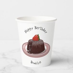 Vasos De Papel Ilustracion personalizado de pastelitos de lava de
