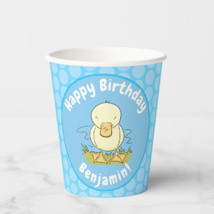 Vasos De Papel Ilustracion personalizado de pato amarillo