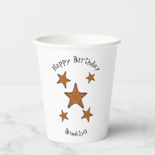 Vasos De Papel Ilustracion personalizado de pez estrella