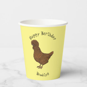 Vasos De Papel Ilustracion personalizado de pollo polaco Chamois