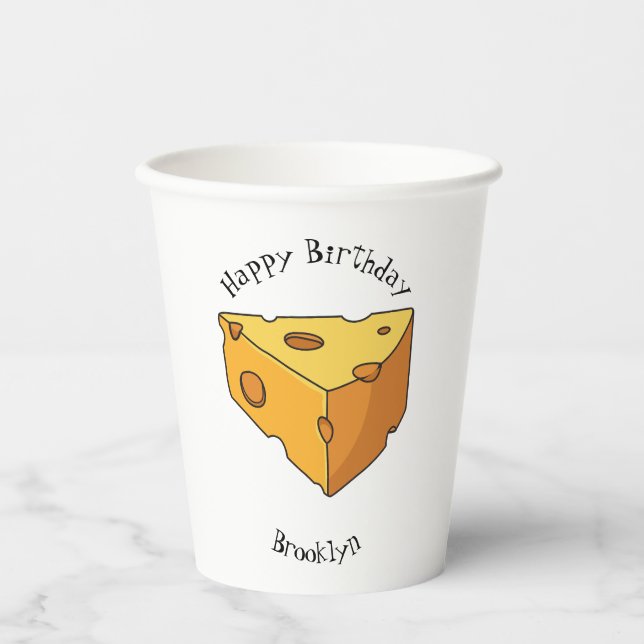 Vasos De Papel Ilustracion personalizado de queso (Anverso)