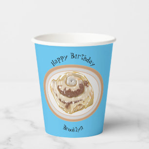 Vasos De Papel Ilustracion personalizado de rollo de canela