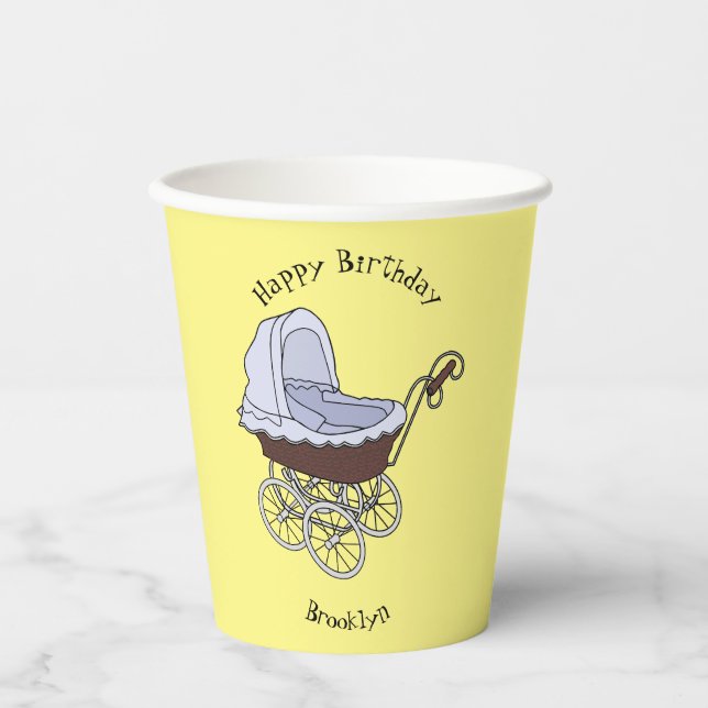 Vasos De Papel Ilustracion personalizado de Stroller (Anverso)