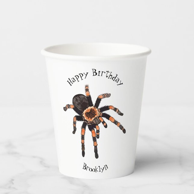 Vasos De Papel Ilustracion personalizado de Tarantula (Anverso)