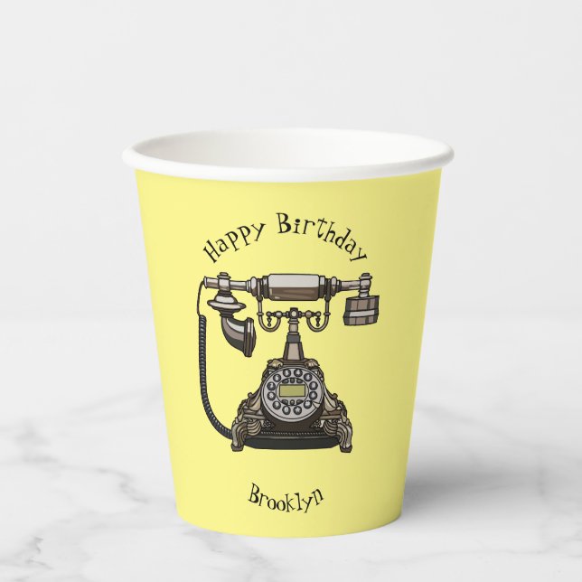 Vasos De Papel Ilustracion personalizado de teléfono (Anverso)