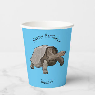 Vasos De Papel Ilustracion personalizado de tortugas de Galápagos