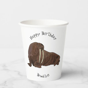 Vasos De Papel Ilustracion personalizado de Walrus