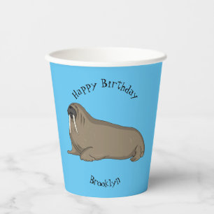 Vasos De Papel Ilustracion personalizado de Walrus