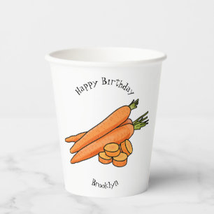 Vasos De Papel Ilustracion personalizado de zanahoria