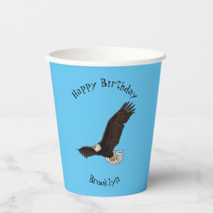 Vasos De Papel Ilustracion personalizado del águila calva