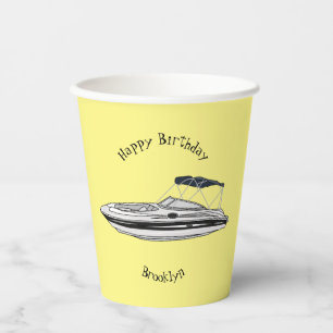 Vasos De Papel Ilustracion personalizado en motocicleta
