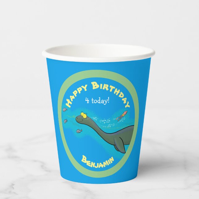 Vasos De Papel Ilustracion personalizado monstruo del mar (Anverso)