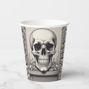Vasos De Papel Ilustracion Skull