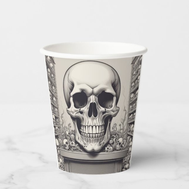 Vasos De Papel Ilustracion Skull (Anverso)