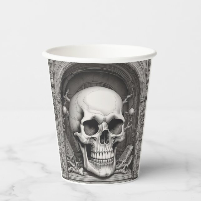 Vasos De Papel Ilustracion Skull (Anverso)