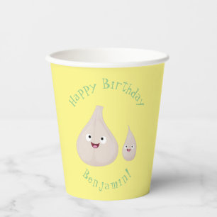 Vasos De Papel Ilustracion vegetal de personalizado de ajo dulce