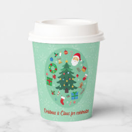 Vasos De Papel Ilustraciones de Navidad Fiesta Navideña